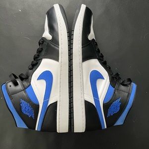 Jordan 1 Mid White Black Racer Blue